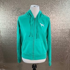 PINK Turquoise Zip Up Hoodie                    B1